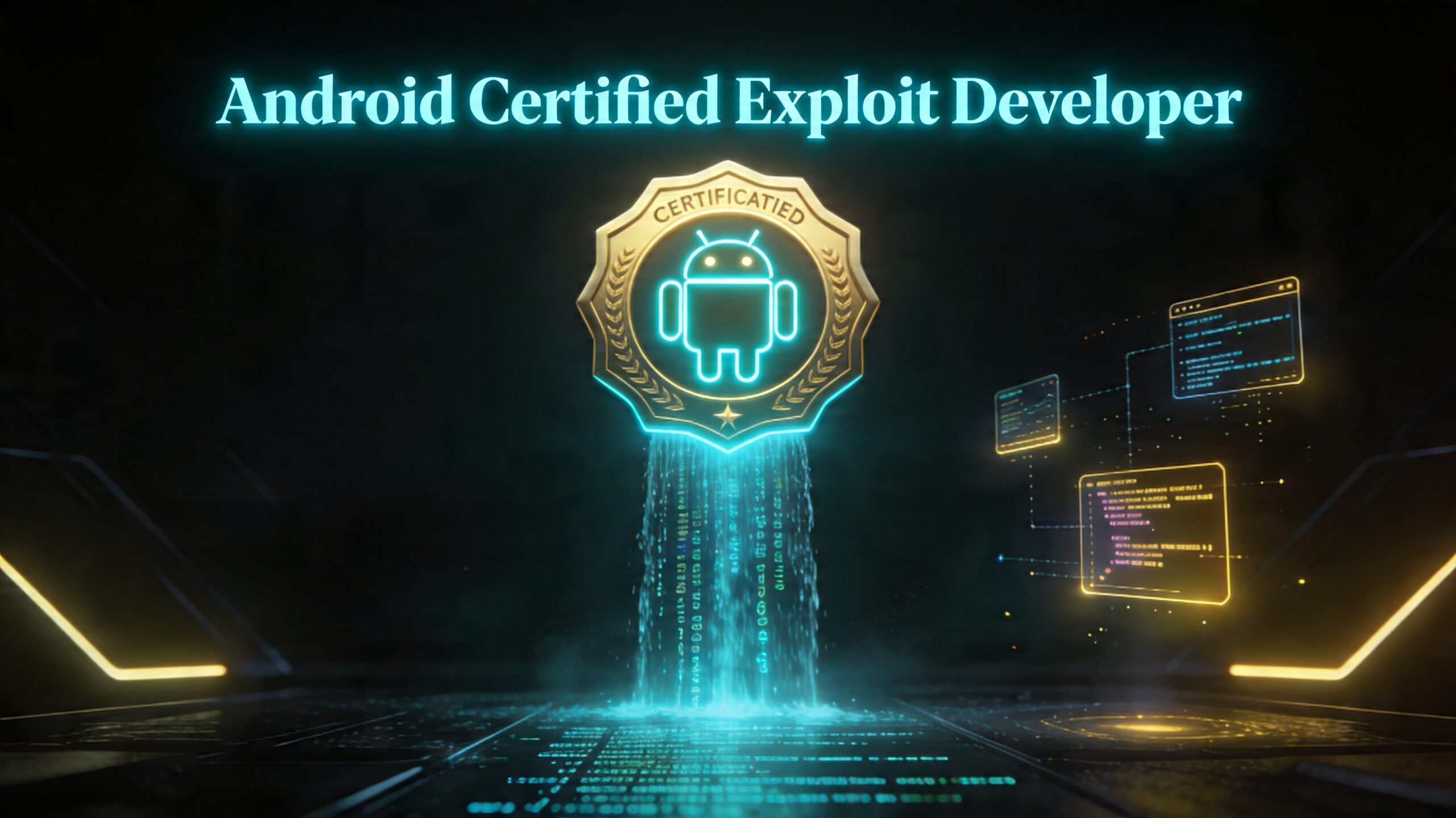 Android malware analysis — cyberpunk threat detection illustration